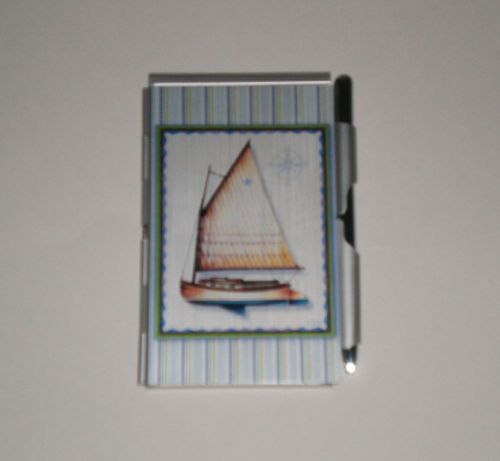 Pocket or Purse Pad with Pen Nautical Theme with Sailboat on Cover