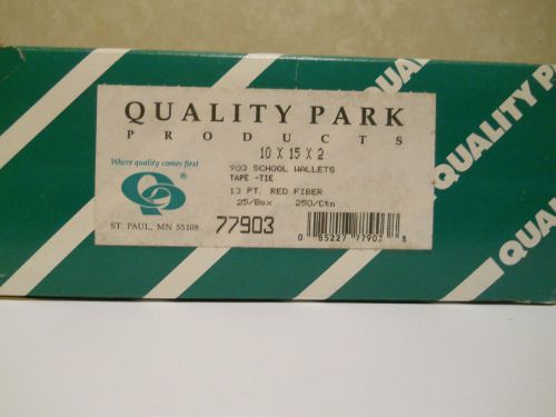 Quality Park 10 x 15 x 2 Expandable Files School Wallet Red Fiber NIB 25 per Box