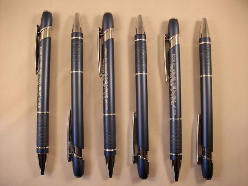 6 Metal Barrel Retractable Ink Pens / Misprints / Black Ink (Lot# 098)
