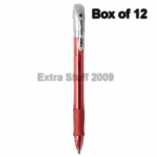 Bic Velocity Red Ink Medium Ball Tip Pens-12 Pack Back to School Office Art Pens