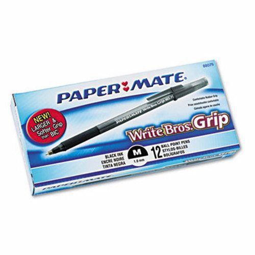 Paper Mate Write Bros Grip Ballpoint Stick Pen, Blk Ink, Medium (PAP8807987)