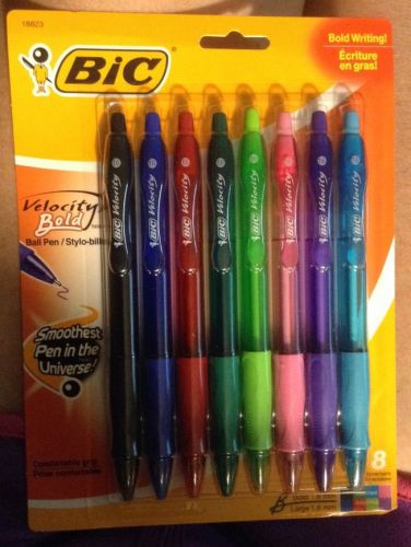 BIC Velocity Bold Fashion Ink Ball Pen  8 Pack  1.6 mm (VLGBAP81)