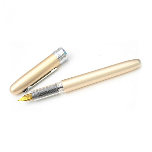 Platinum plaisir fountain pen, gold barrel, medium point, black ink for sale