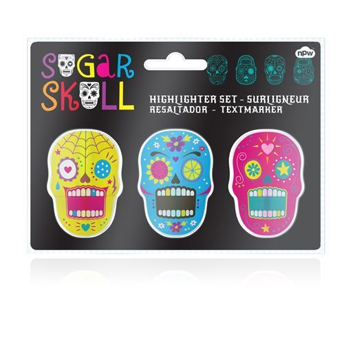 Sugar Mexican Skull 3X Highlighter Pen Set Home Office School Stationary
