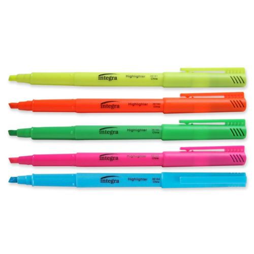 Integra Pen Style Fluorescent Highlighter - Chisel Marker Point Style (ita36180)