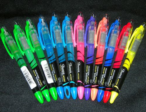 12 SHARPIE ACCENT LIQUID HIGHLIGHTERS ASSORTED COLORS LOOSE NEW