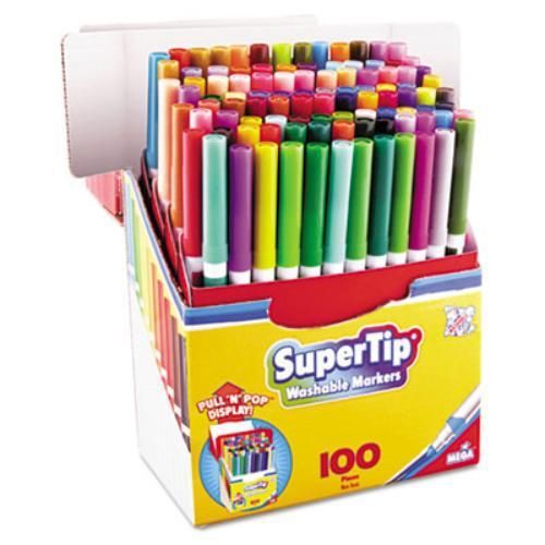 Board Dudes 3028WA4 Supertip Washable Markers, 100 Assorted Colors, 100/set
