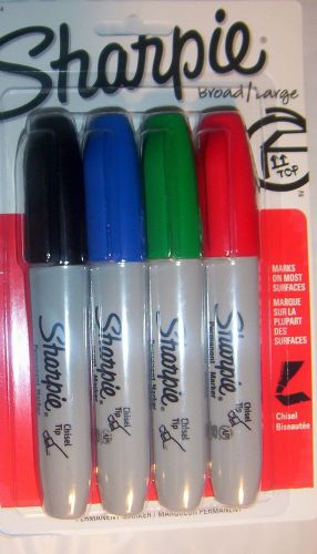 4 Sharpie Chisel Tip Permanent Markers-4 Colors