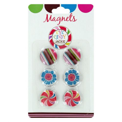 Jackie Eye Candy Magnets, Assorted Designs, 6/Pack