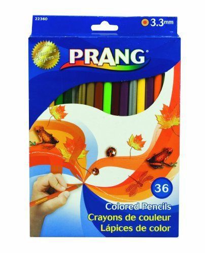 Dixon prang 7&#034; colored pencil - 3.3 mm lead size - assorted barrel - 36 (22360) for sale