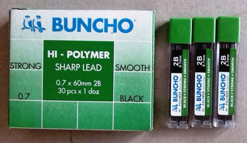 12 Packs Buncho 30 Pencil Lead 2B 0.7mm Refills New