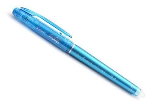 Pilot frixion point 04 gel ink pen - 0.4 mm - clear blue for sale