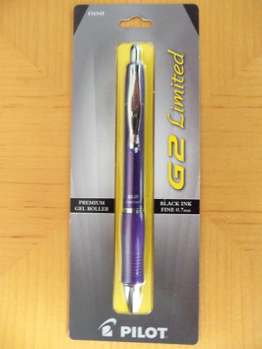 Pilot G2 Limited Premium Gel Roller Fine Point Pen, Black Ink, Purple Barrel