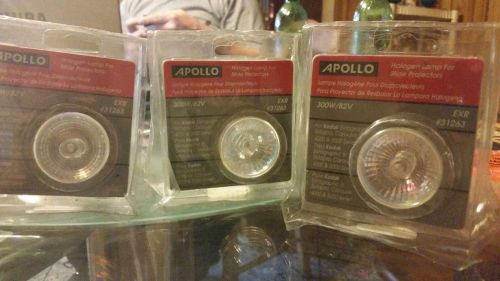 Lot of 3 New Apollo Halogen Lamp For Slide Projectors 300W/82V EXR #31263