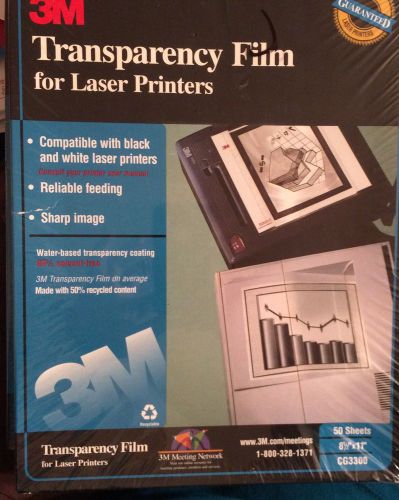 2 - 3M CG 3300 Transparency Film for Laser Printers New/Sealed in Pkg 100 Sheets