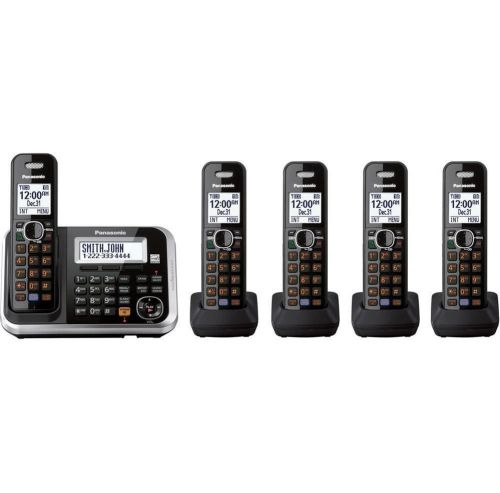Panasonic 5 handset cordless wireless digital telephone phone answering system for sale