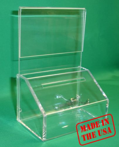 (4-pack)DONATION BOX  with SIGN-HOLDER &amp; LOCK