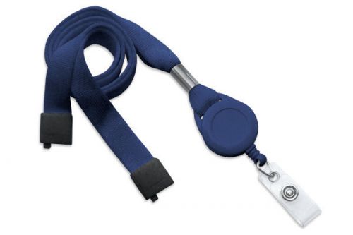 Navy Blue Lanyard Badge Reel Combo ID Badge Holder 2138-7003