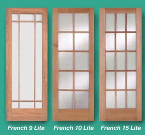 1 Lite 10 Lite or 15 Lite Stain Grade Cherry Solid Wood French Clear Glass Doors