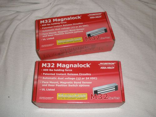 1 Securitron M32 Magnalock 12 24 vdc 600lb Hold Force NIB Free Ship Magna Lock