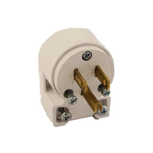 Leviton 515an 15 amp, 125 volt, angle grounding plug, white new for sale