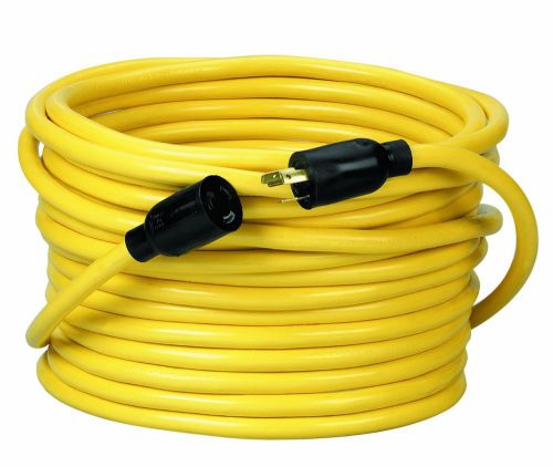 Extension cord coleman cable twist to lock , 20-amp, 50-foot, yellow, heavy for sale