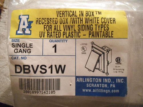 Arlington dbvs1w electrical box with weatherproof cover for vinyl-siding - new for sale