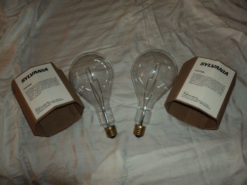 2 Two Sylvania 750 watt 120 volt Clear Incandescent Light Bulbs