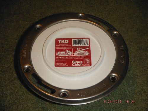 Closet Toilet Flange, Sioux Chief, Push-Tite 4&#034; X 3&#034;, Gasketed, 887GPTM, SS Ring