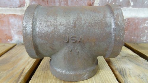 Ward 2-1/2x2-1/2x2-1/2&#034; npt cast iron black pipe reducing tee class 125 for sale