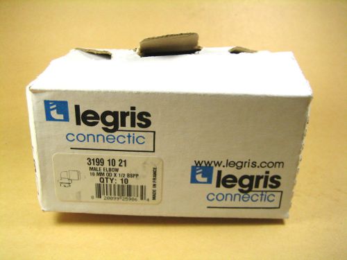 Legris Connectic -  3199 10 21 -  Male Elbow, 10mm OD x 1/2 BSPP (Lot of 10)