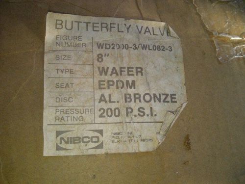 Nibco 8&#034; bronze waffer butterfly valve wd2000-3/wl082-3 for sale