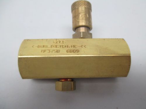 New rego mf375b brass threaded 3/8 in npt needle valve d246119 for sale