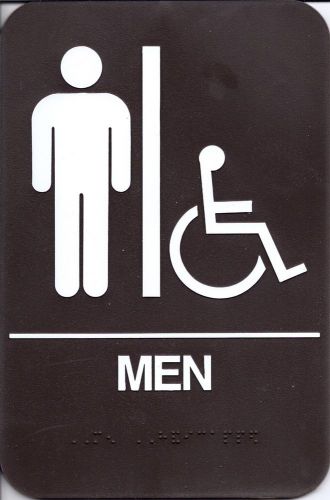 ADA BRAILLE RESTROOM SIGN    BROWN/WHITE 6&#034; x  9&#034;  #P101BR