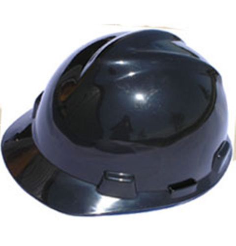 Msa black large size (7  1/2 -8  1/2 ) v-gard cap style safety hard hat ratchet susp new for sale