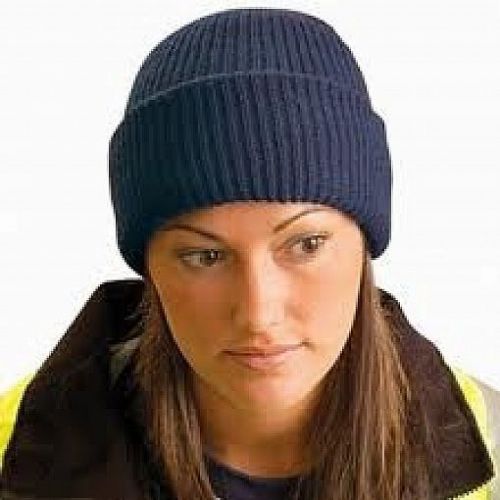 Watch Cap, One Size, Navy Blue, Knit Acrylic, Heavy Weight
