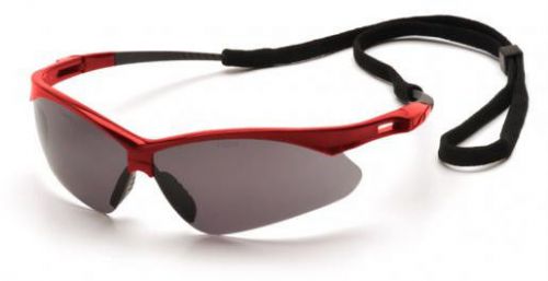 Pyramex PMXTREME Red Sport Glasses Polycarbonate Gray Lens UV Protection ANSI