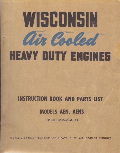 Equipment manual - wisconsin - aen aens - engine - instruction parts (e1688) for sale