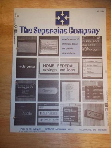 Vtg Supersine Company Catalog~Sign Products/Mountings/Lettering