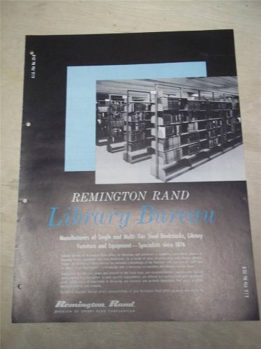 Vtg Remington Rand Brochure~Library Bureau Steel Bookstacks~Catalog~1956