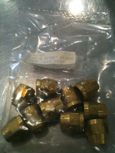 LOTS OF 10 5/16&#034; BRASS FLARE NUTS