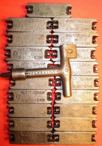 19 1920&#039;s Tested Matching Wickersham No. 0 Quoins 3 Disk Cam &amp; key Letterpress