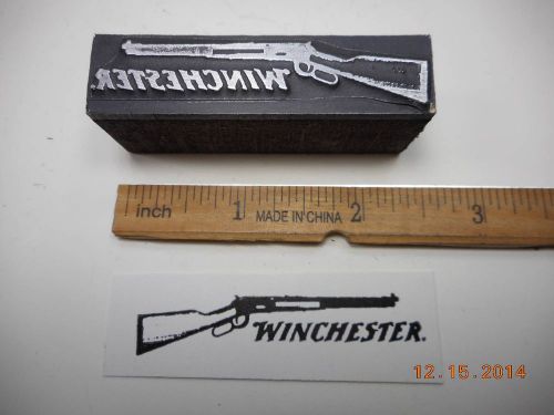 Letterpress Printing Printers Block, Firearms, Winchester Rifle