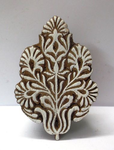 WOODEN HAND CARVED TEXTILE PRINTING ON FABRIC BLOCK STAMP ETHNIC FLORAL MOTIF