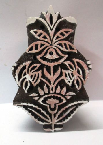 INDIAN WOOD HAND CARVED TEXTILE PRINTING FABRIC BLOCK STAMP DESIGN HOT 123