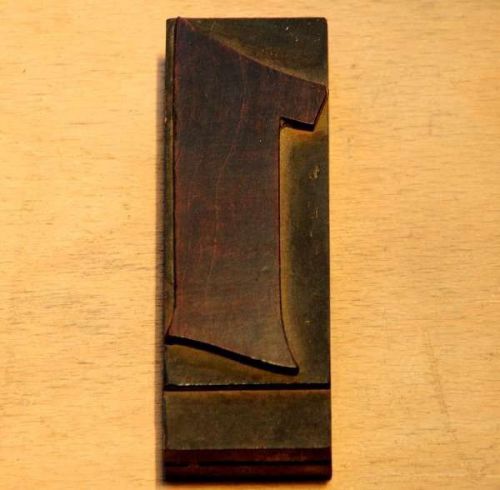 Fancy number: 1  old wooden letterpress printing block wood type printer antique