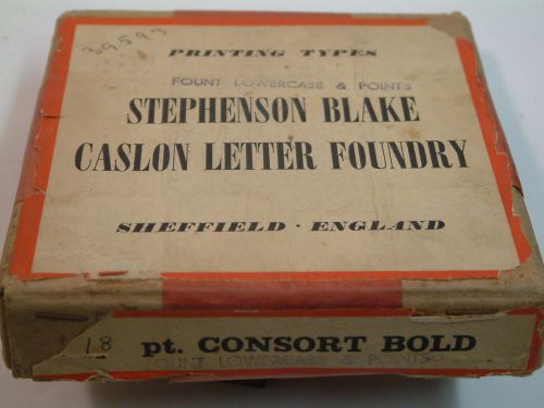 NEW 18pt. Consort Bold (Clarendon) l.c. &amp; pts. Stephenson Blake Letterpress Type