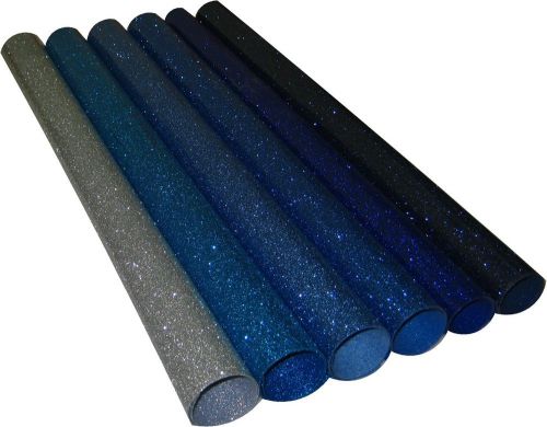 Glitter 6 colors siser  heat press transfer vinyl blue  20&#034; x 12&#034; each for sale