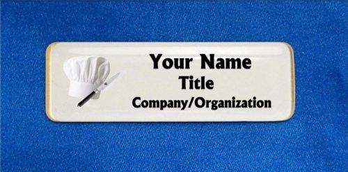 Chefs Hat Custom Personalized Name Tag Badge ID Chef Cook Baker Restaurant