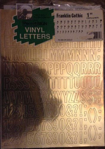 Vinyl Letters Gold 1&#034; Franklin Gothic Caps &amp; Nos. CThru Permasign